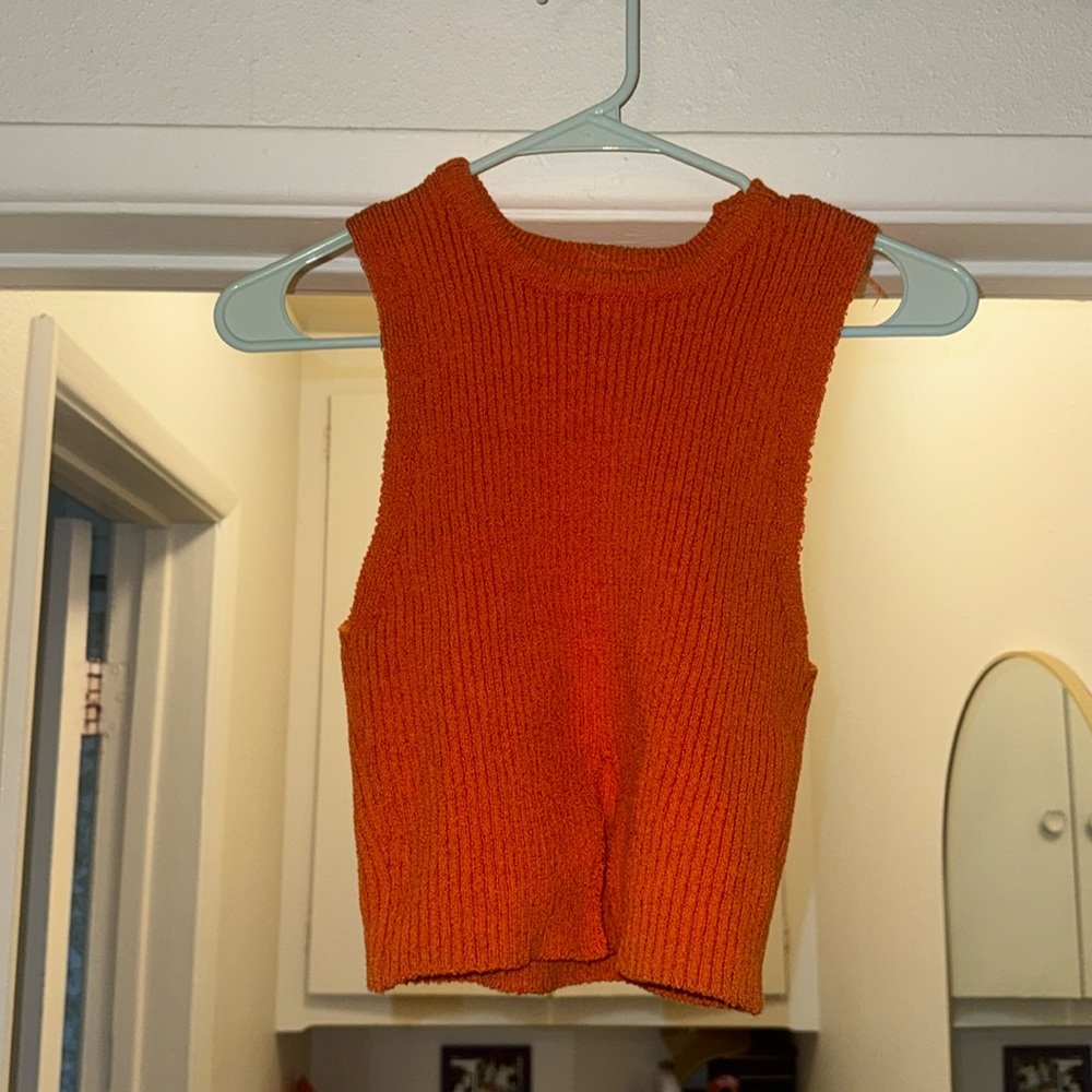 Orange cropped tank